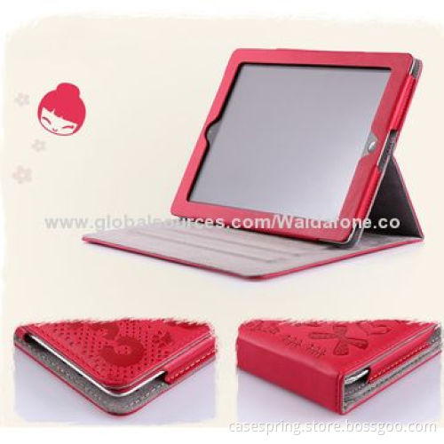 Leather Case for iPad, iPad 2/3/4 Applicable Models, Steel Embossing Pattern, Stylish Design